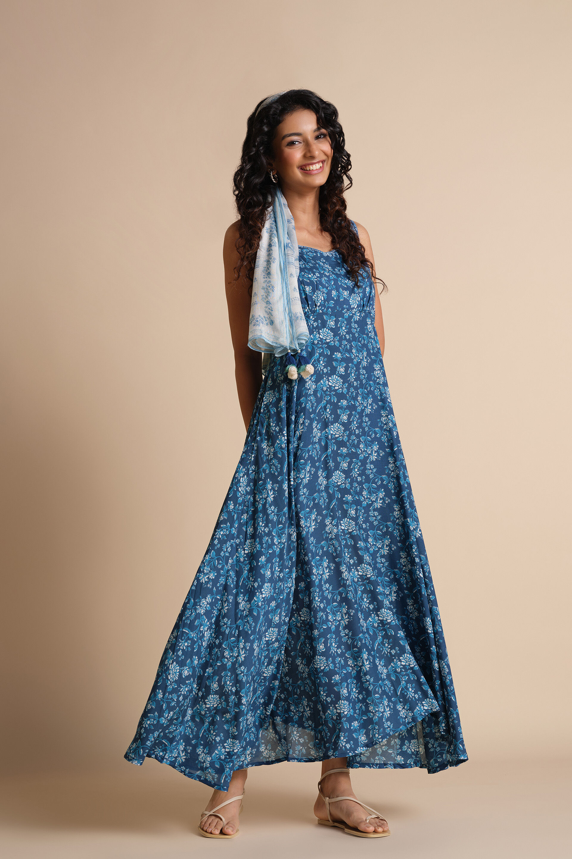 Neela Phool Dress, Blue, image 2